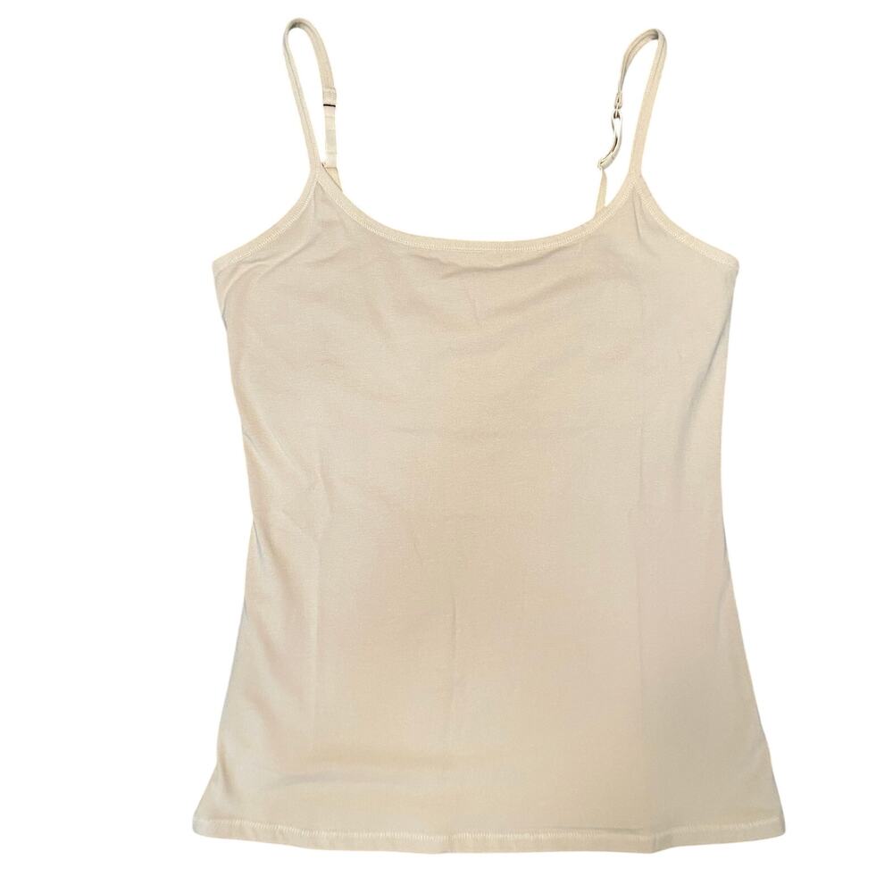 Pact Tank Top Women Sz L Nude Shelf Bra Camisole Organic Cotton